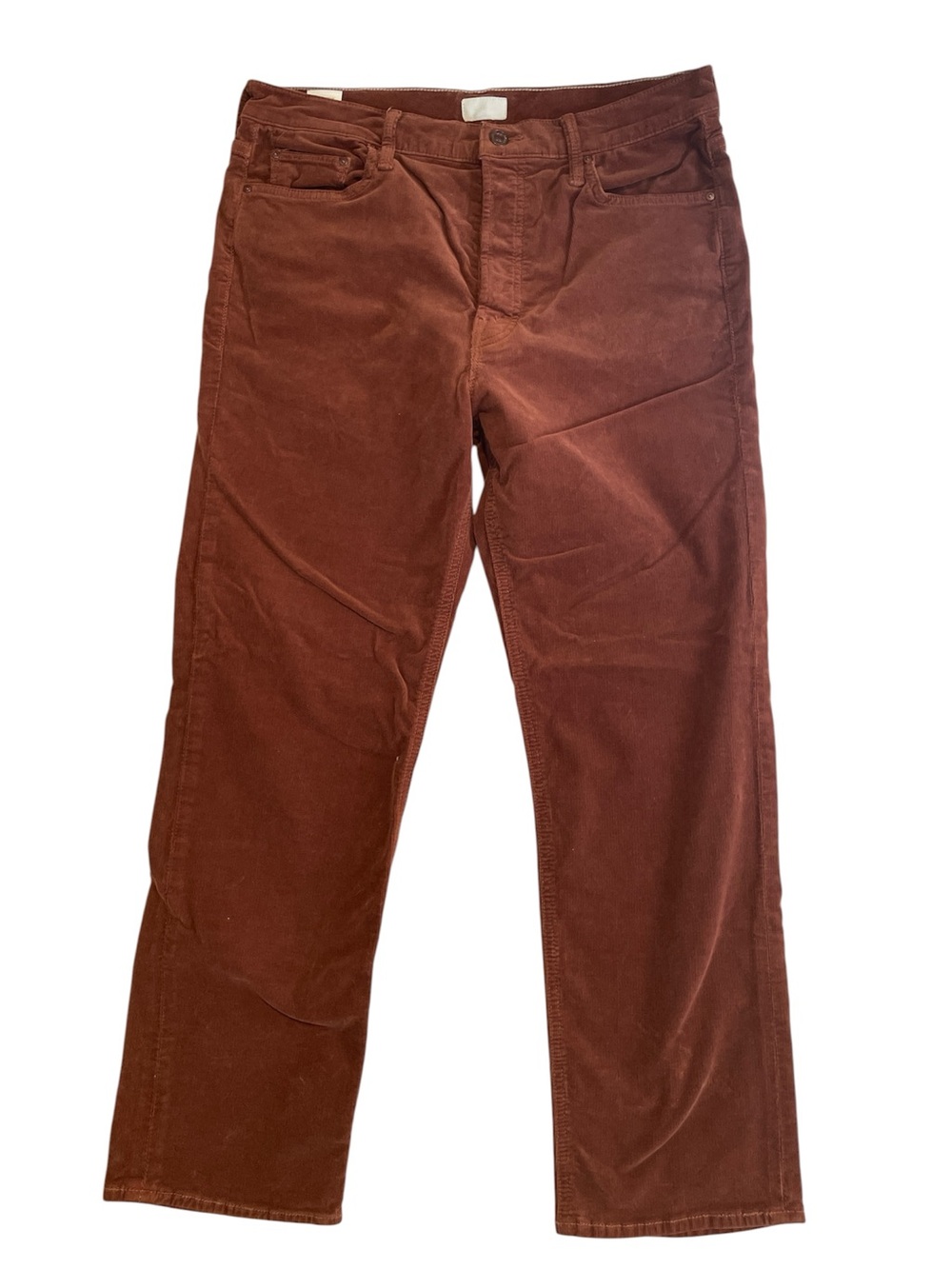 MOTHER THE TOMCAT ANKLE Corduroy Pants size: 32 burnt orange color - Picture 2 of 16